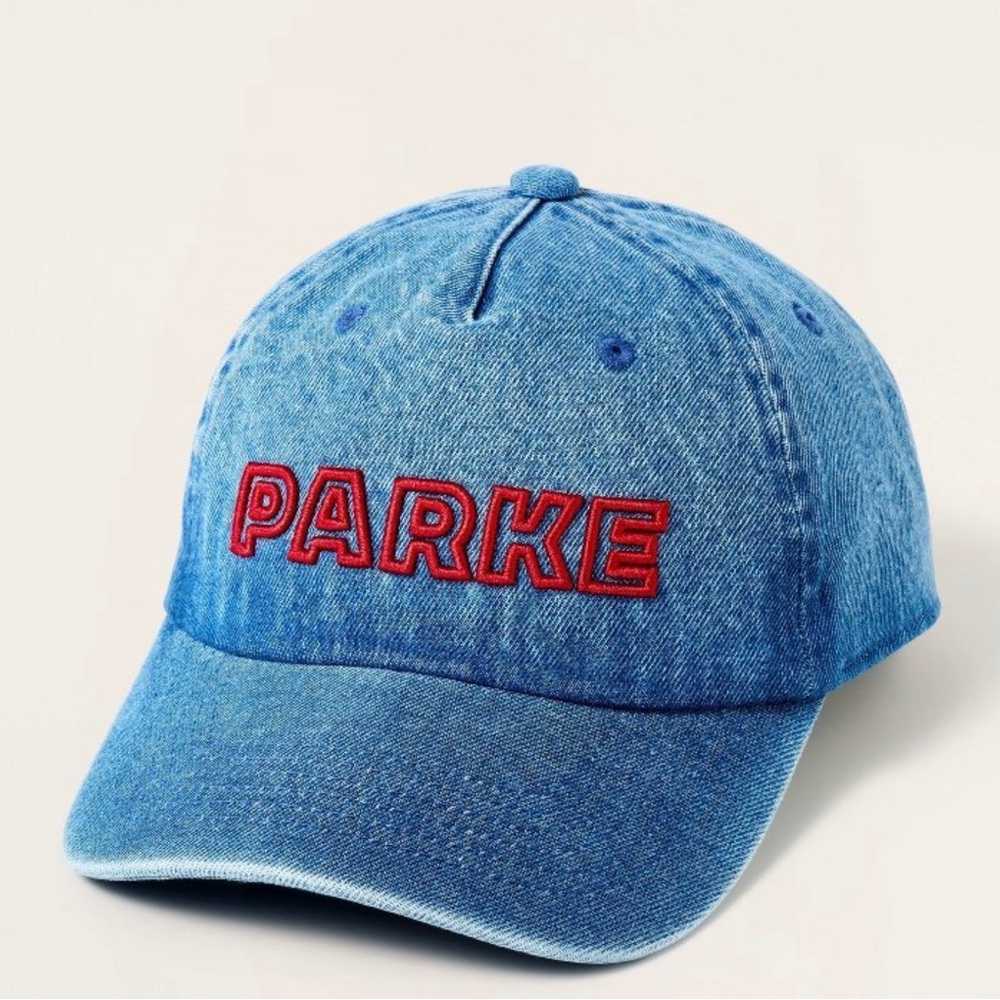 PARKE x Target Denim Baseball Cap with Red 'PARKE' Embroidery - NWT